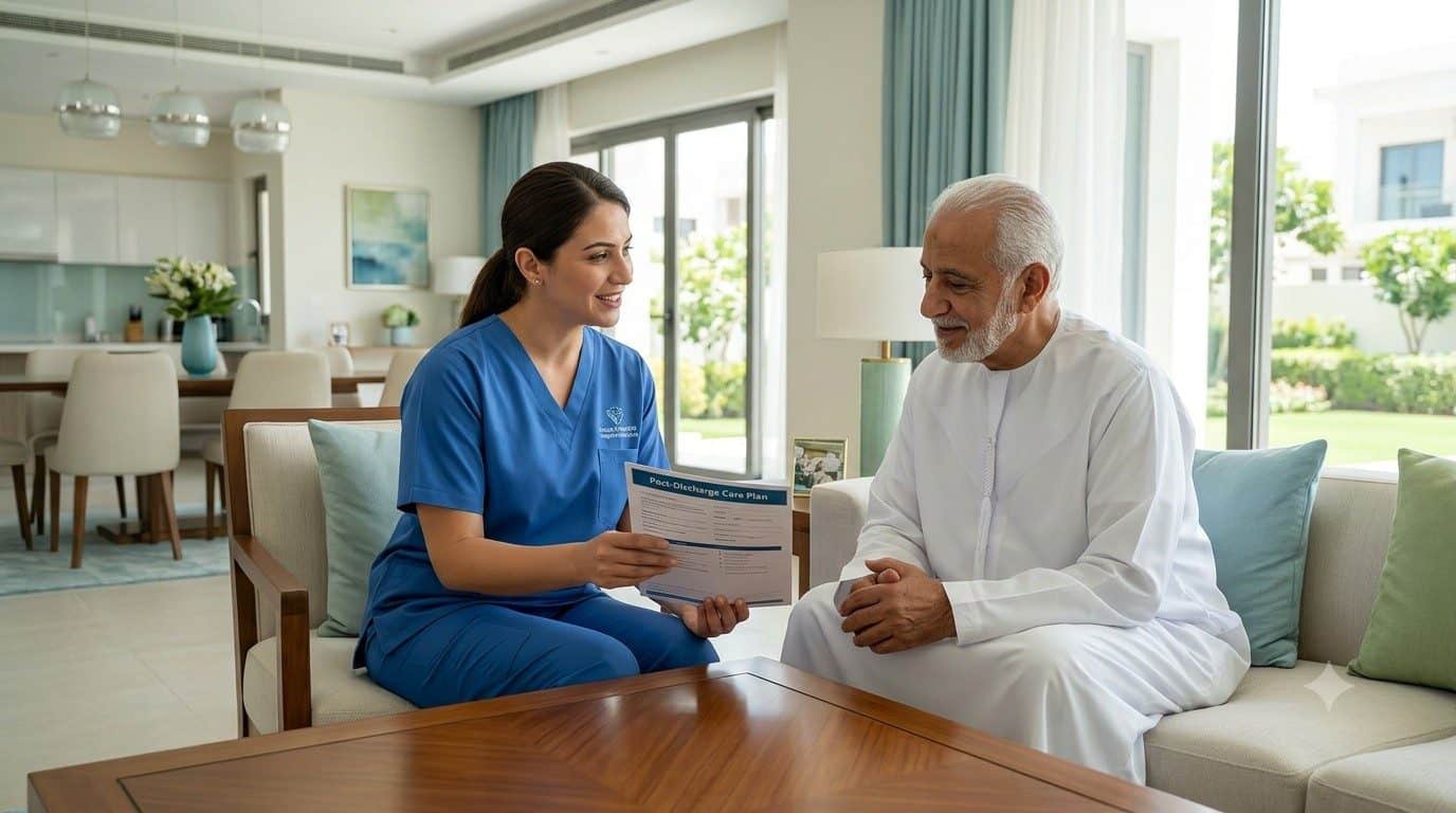 A nurse providing attentive care to a patient recovering at home